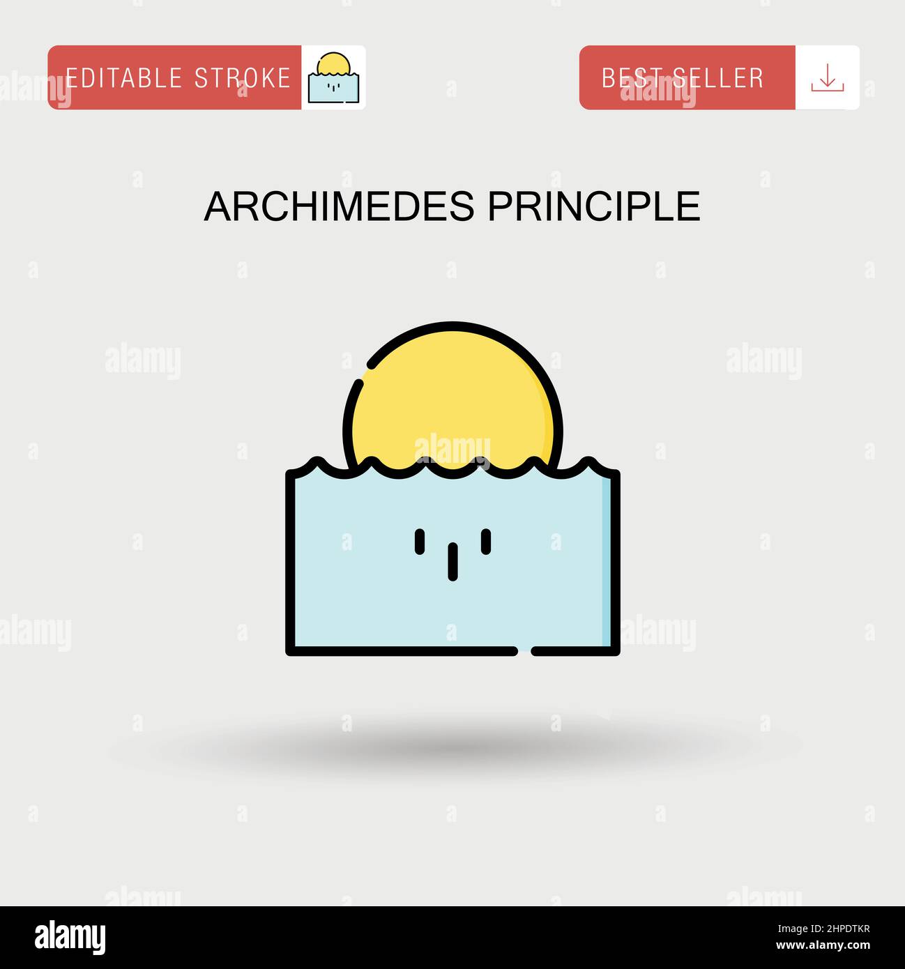 Archimede principio semplice icona vettoriale. Illustrazione Vettoriale