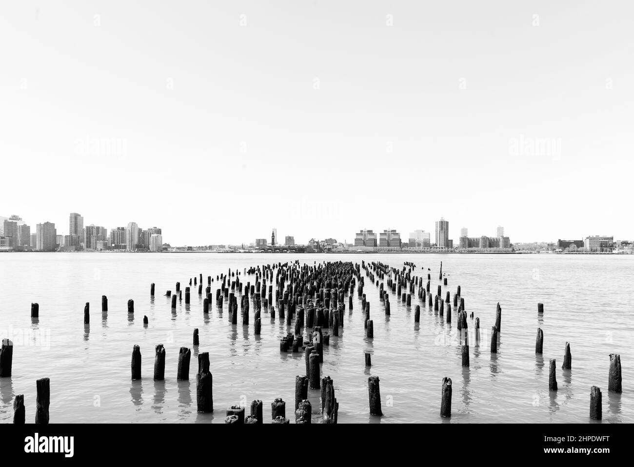 Paesaggio urbano di Jersey City da Manhattan New York City Foto Stock