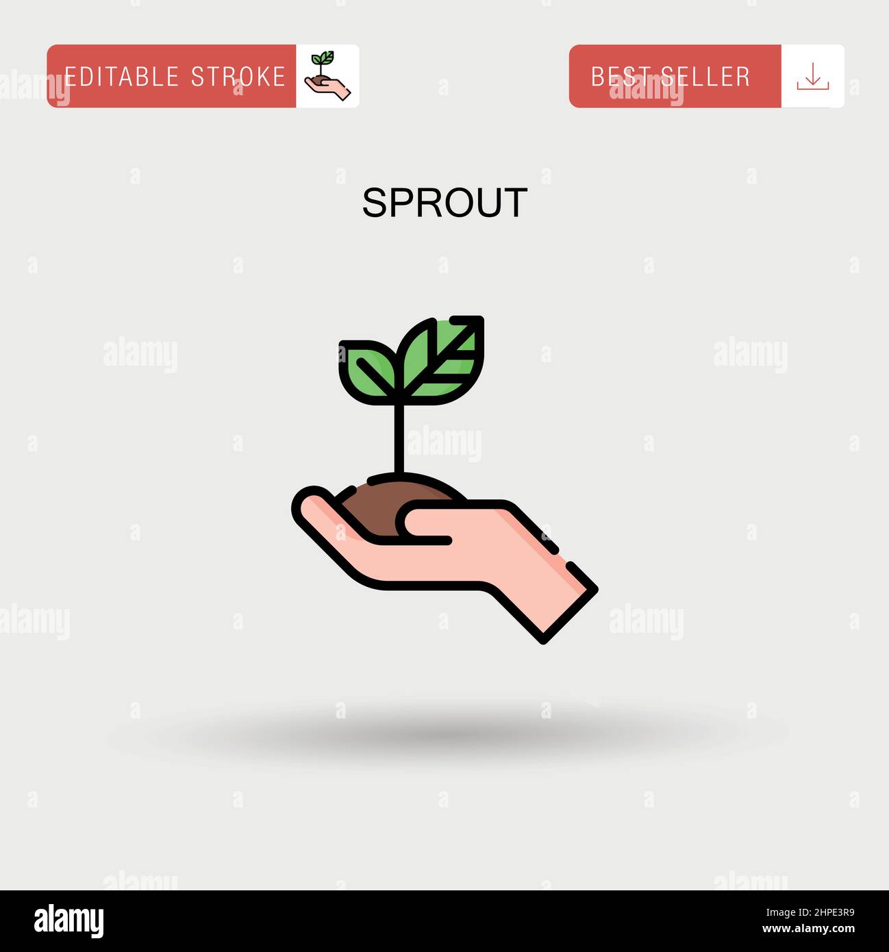 Icona vettore semplice Sprout. Illustrazione Vettoriale