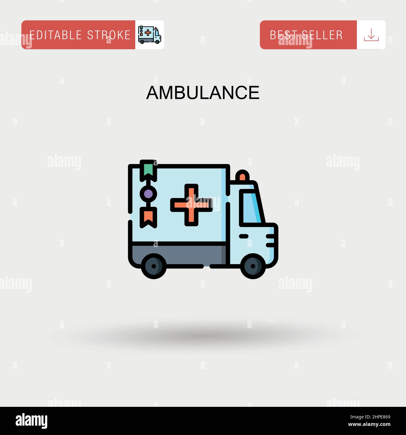 Ambulanza semplice icona vettoriale. Illustrazione Vettoriale