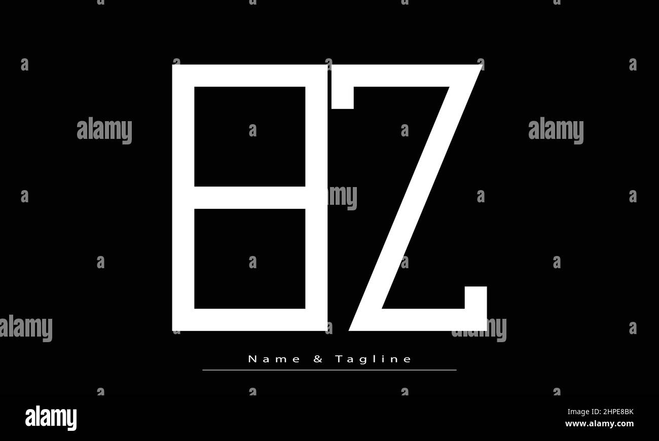 Lettere alfabetiche iniziali logo monogramma ZY, ZB Illustrazione Vettoriale