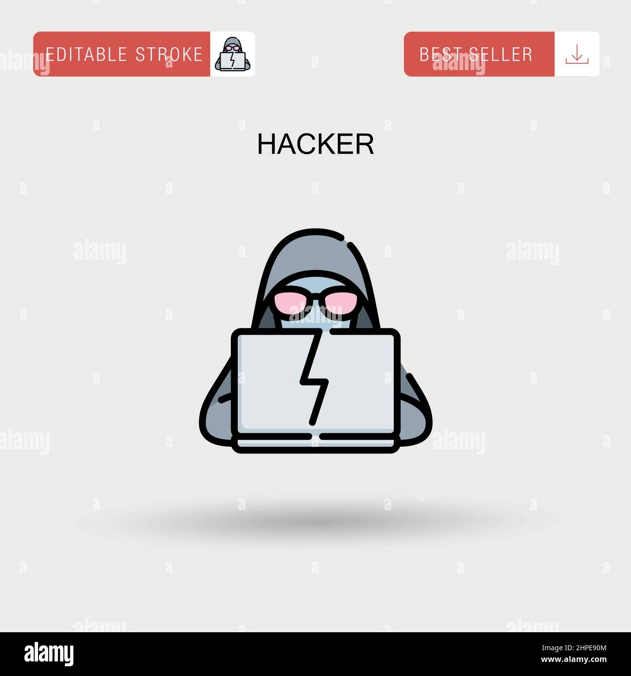 Icona vettore semplice hacker. Illustrazione Vettoriale