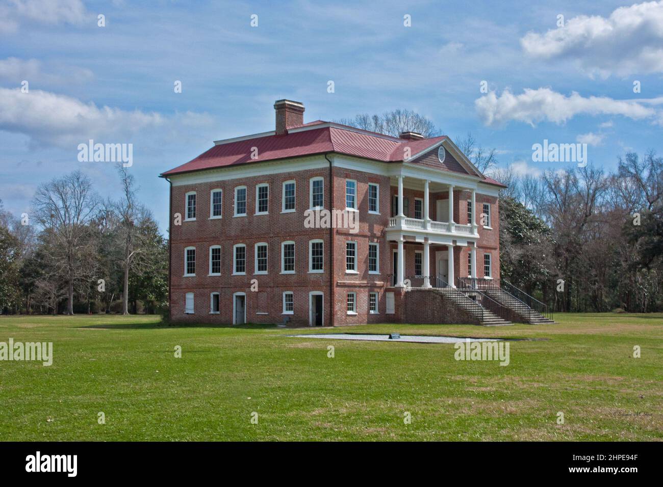 Drayton Hall nella contea di Charleston, nello stato del South Carolina degli Stati Uniti Foto Stock