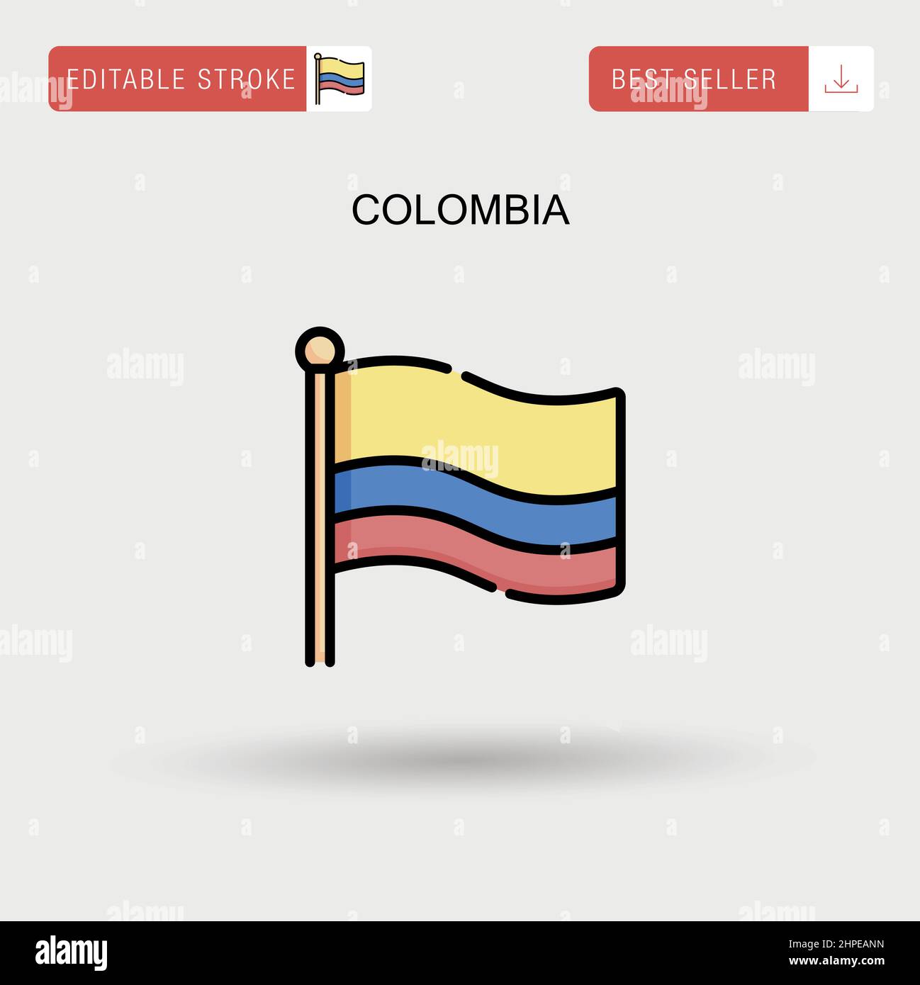 Colombia semplice icona vettoriale. Illustrazione Vettoriale