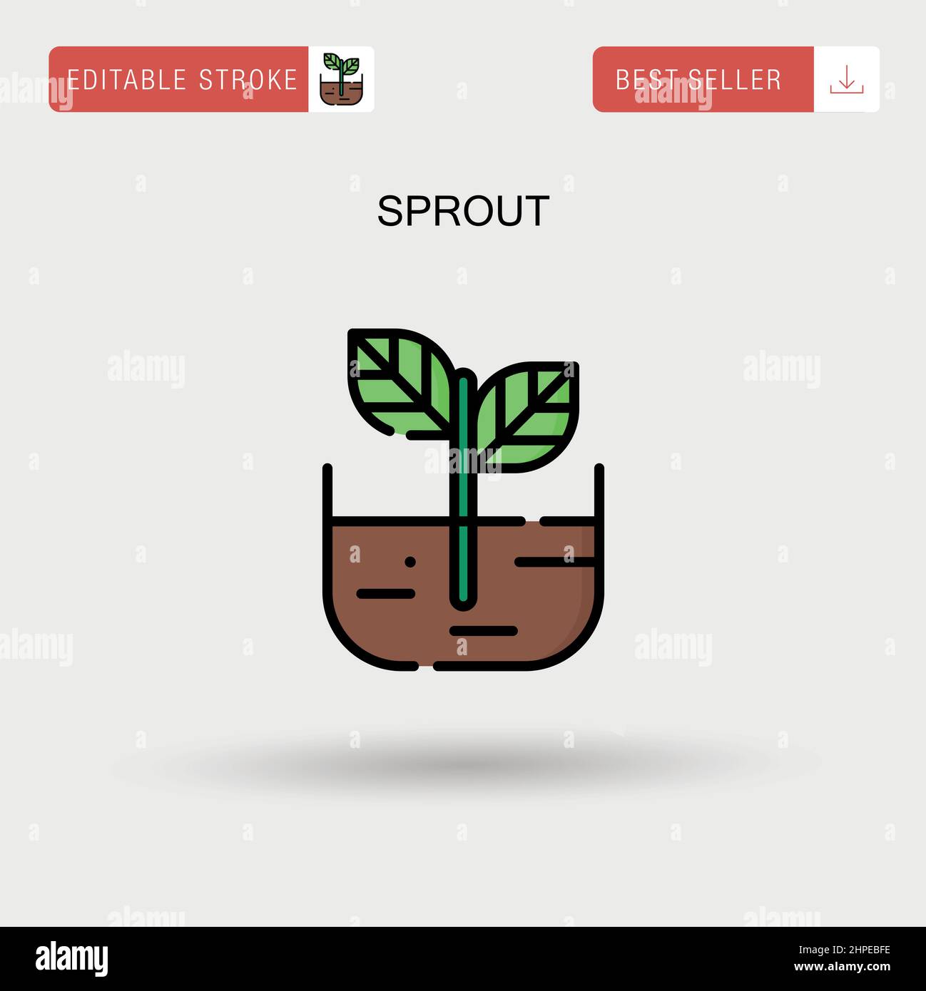 Icona vettore semplice Sprout. Illustrazione Vettoriale