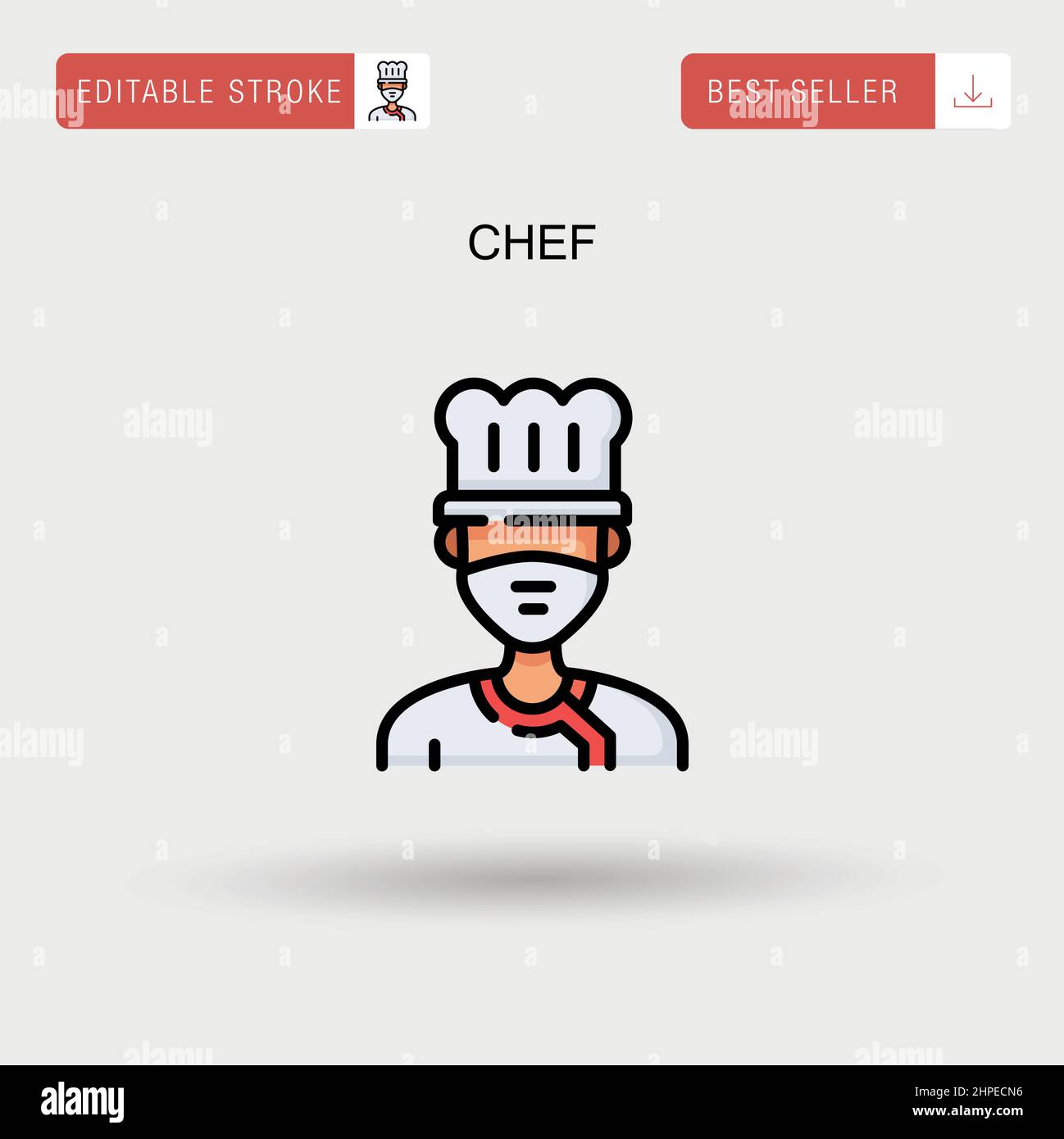 Icona vettore semplice chef. Illustrazione Vettoriale