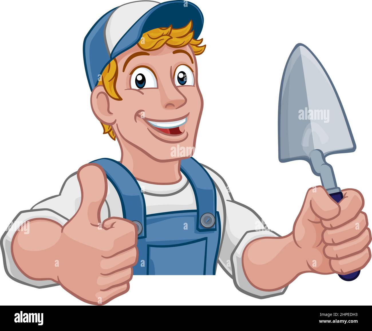 Cazzuola Sito in costruzione Cartoon Builder tuttofare Illustrazione Vettoriale