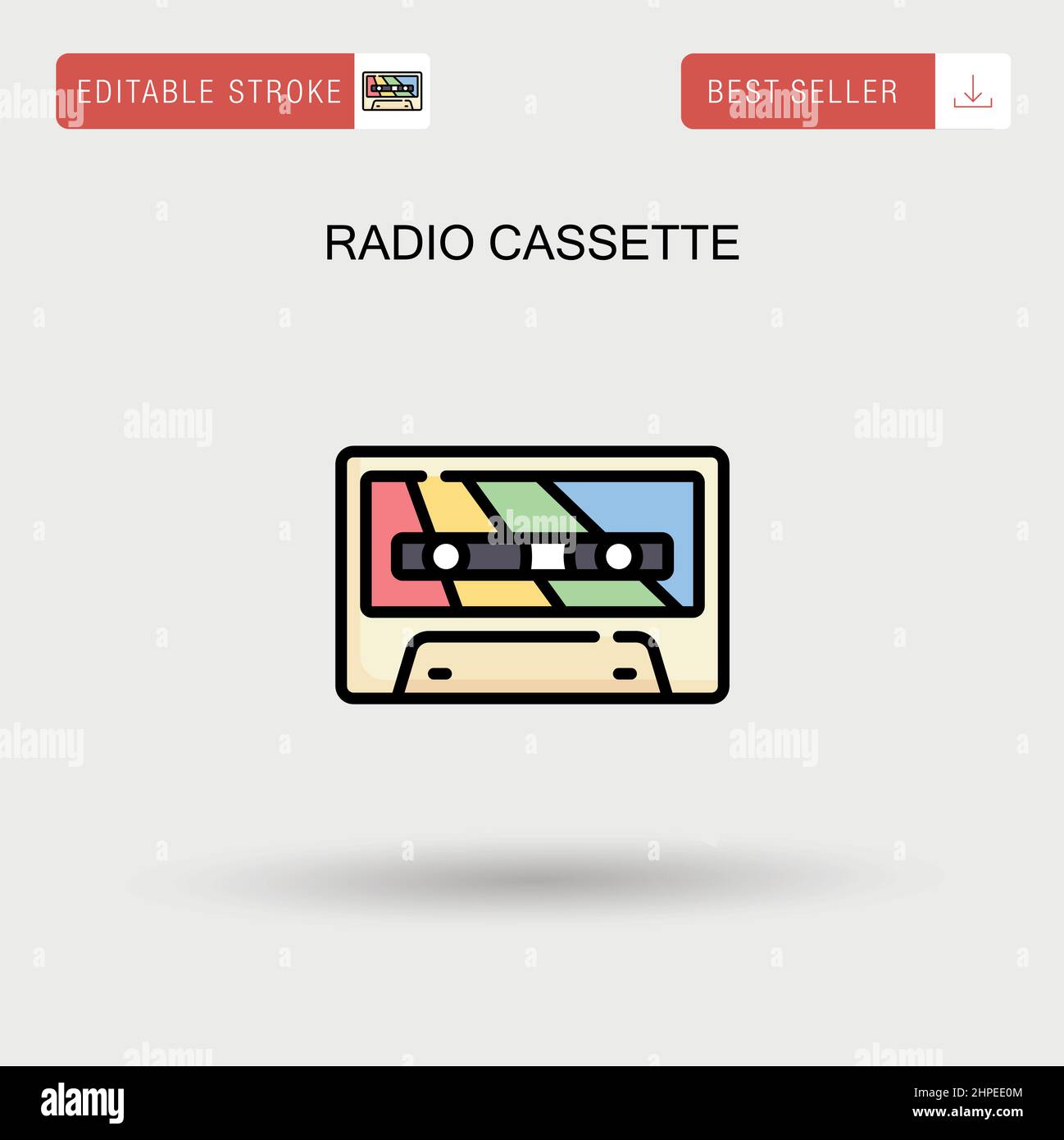 Icona vettore semplice cassetta radio. Illustrazione Vettoriale