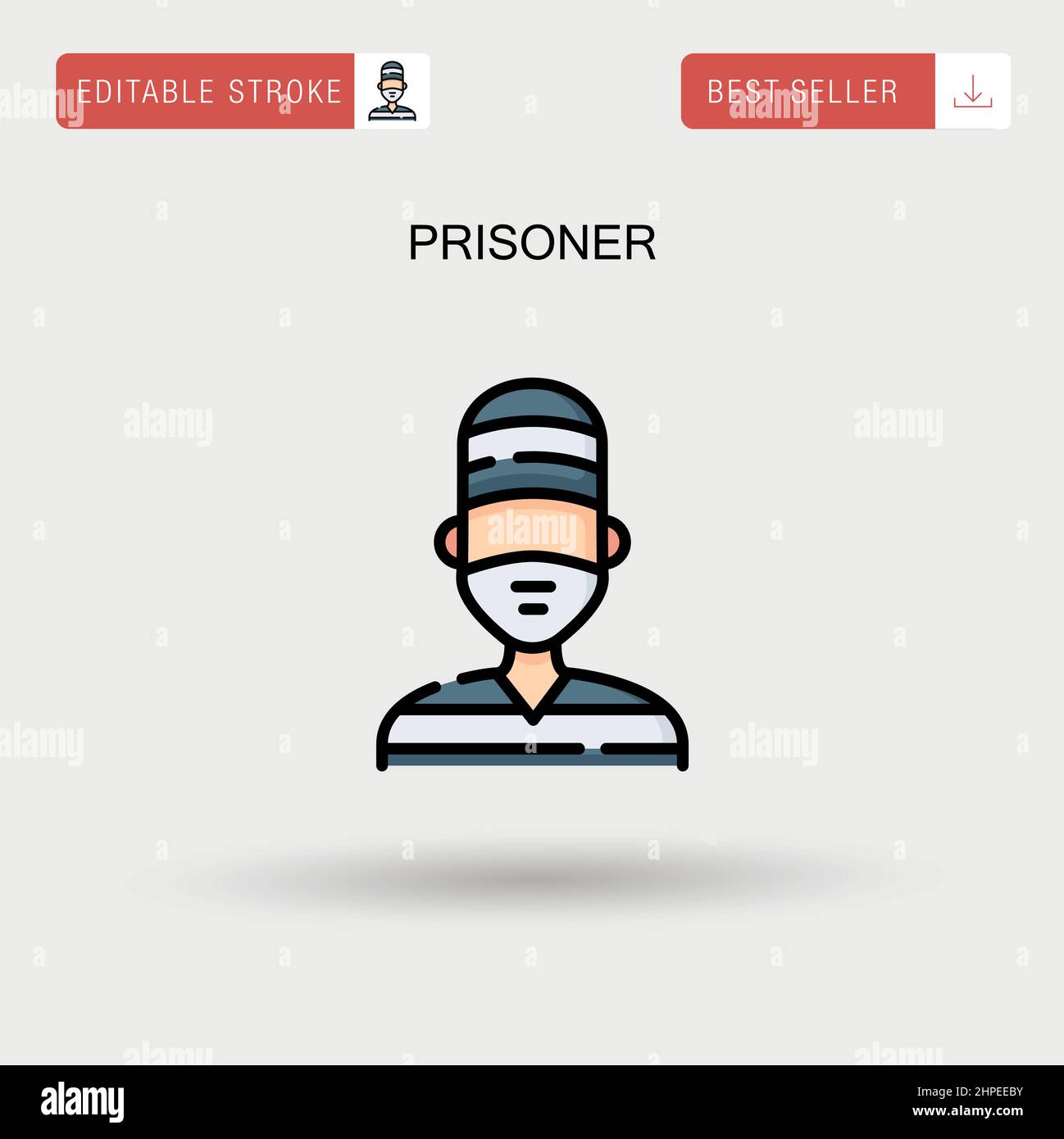 Icona vettore semplice prigioniero. Illustrazione Vettoriale