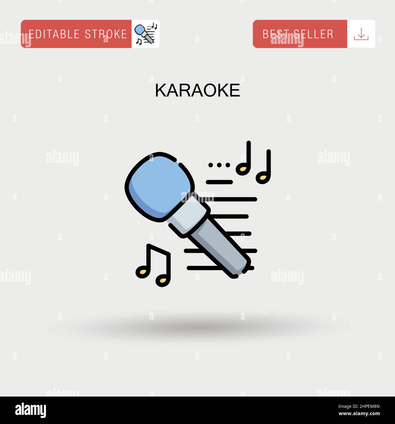 Karaoke semplice icona vettoriale. Illustrazione Vettoriale