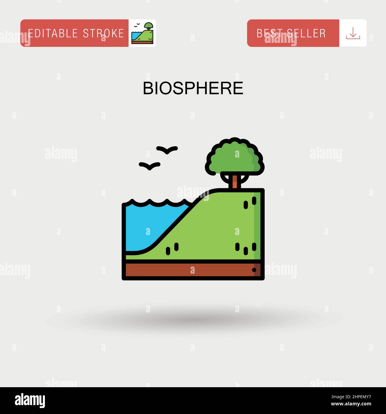 Icona del vettore semplice Biosphere. Illustrazione Vettoriale