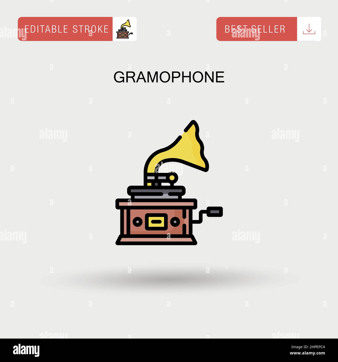 Icona vettore semplice Gramophone. Illustrazione Vettoriale