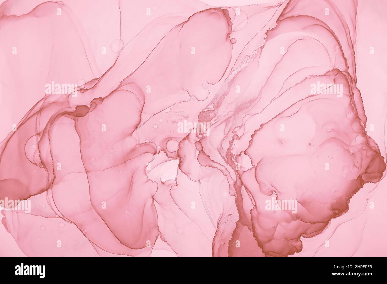 Marmo rosa dorato. Illustrazione astratta. Flusso inchiostro Foto Stock