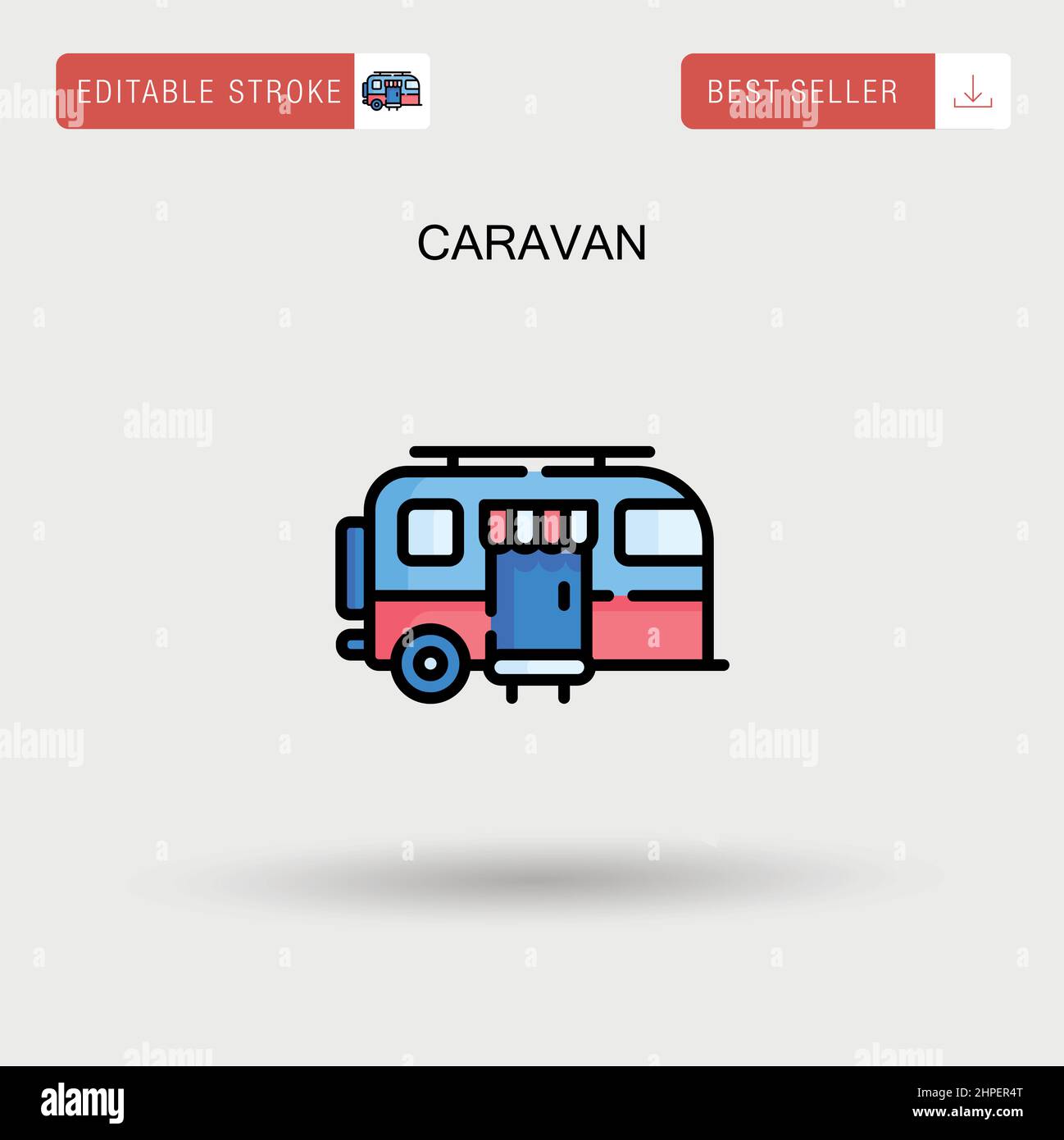 Icona vettore semplice caravan. Illustrazione Vettoriale
