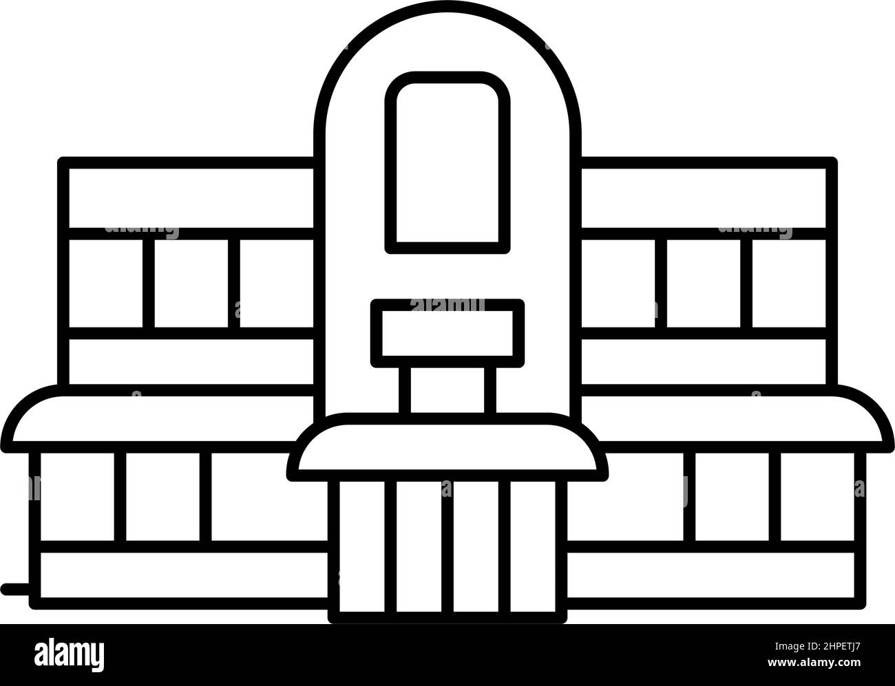 ristorante caffetteria edificio linea icona vettore illustrazione Illustrazione Vettoriale