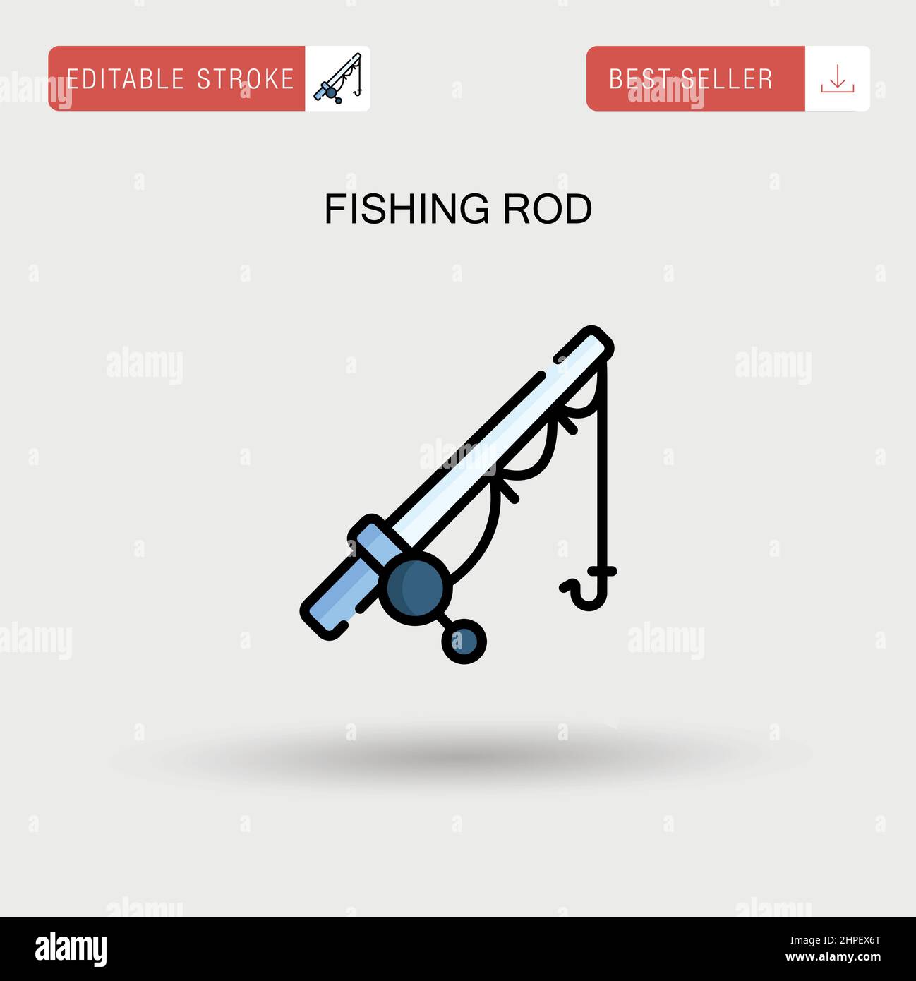 Canna da pesca semplice vettore icona. Illustrazione Vettoriale