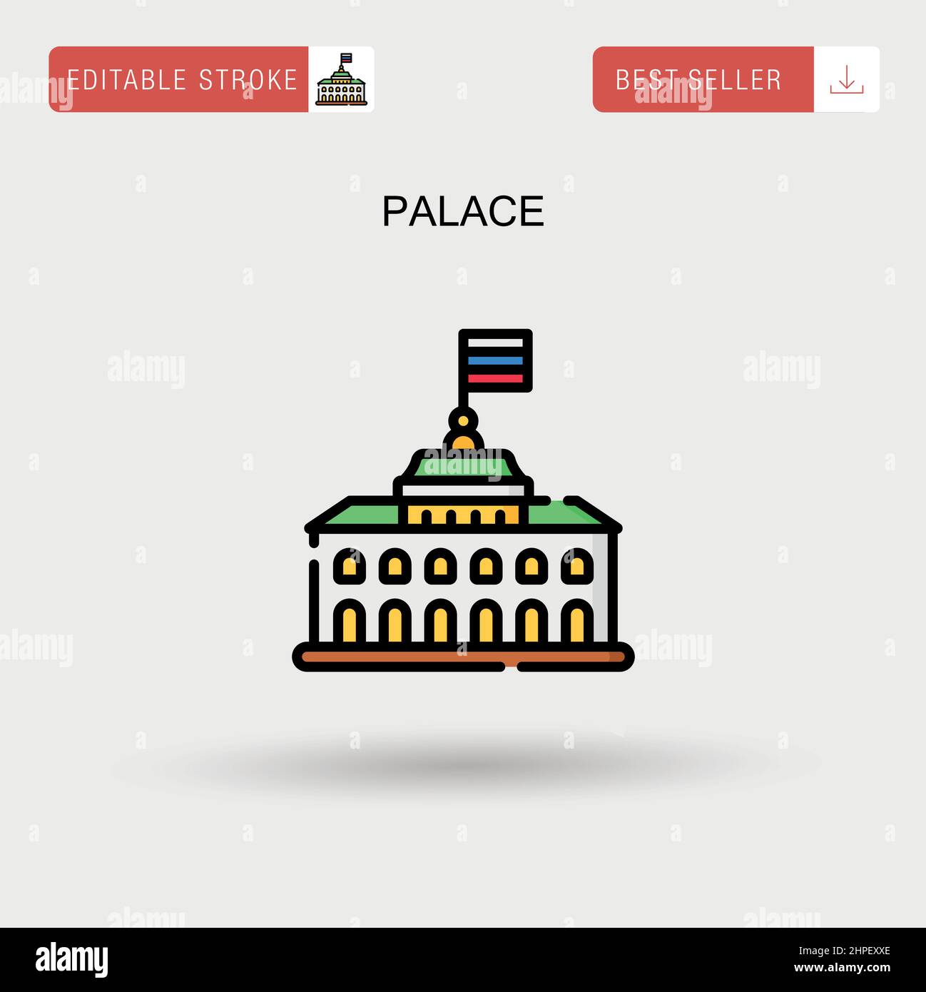 Palace semplice icona vettoriale. Illustrazione Vettoriale