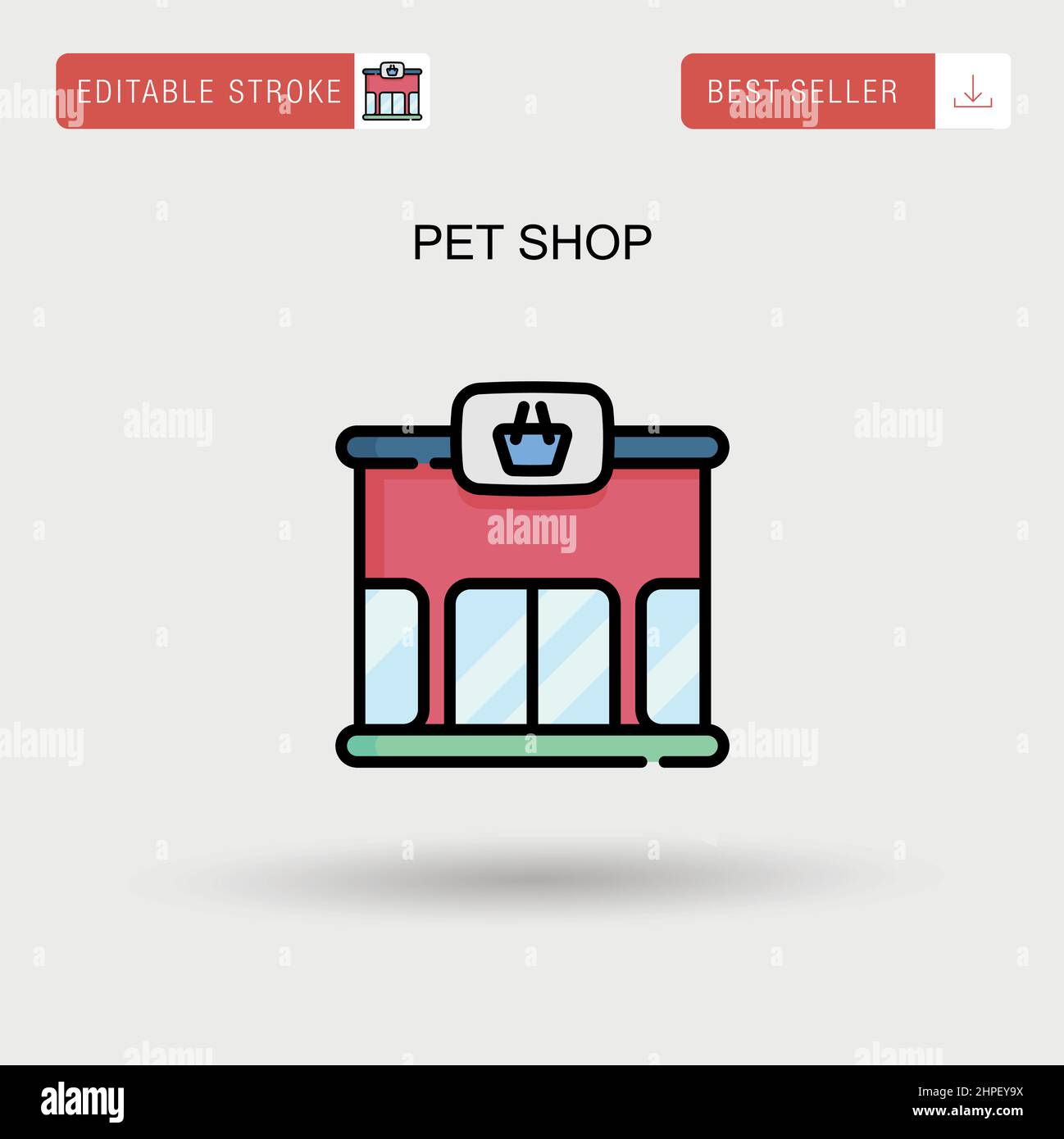 Icona vettore semplice negozio PET. Illustrazione Vettoriale