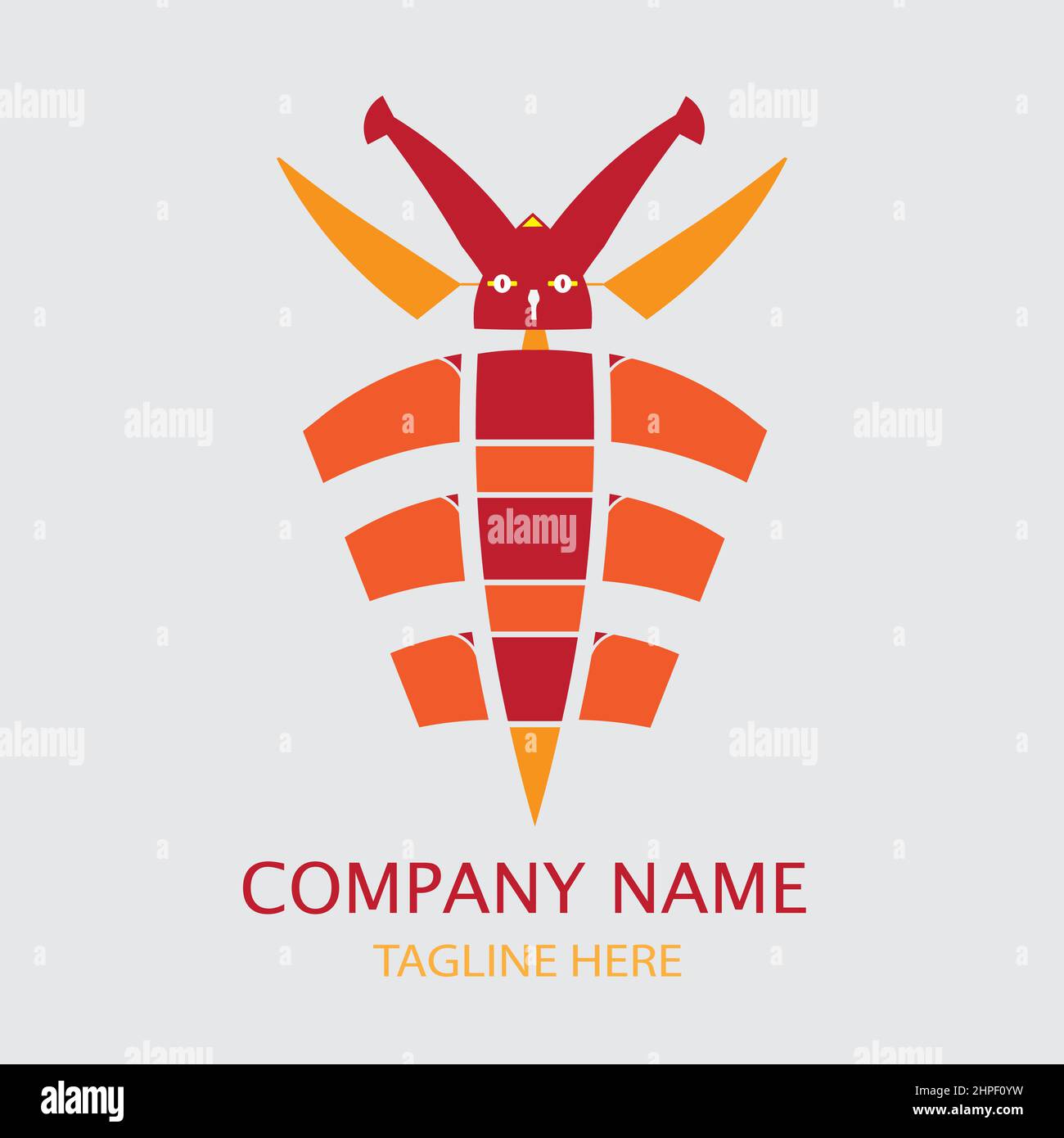 Disegno vettoriale astratto del logo di Bee, illustrazione del logo di Bee con colori caldi Illustrazione Vettoriale