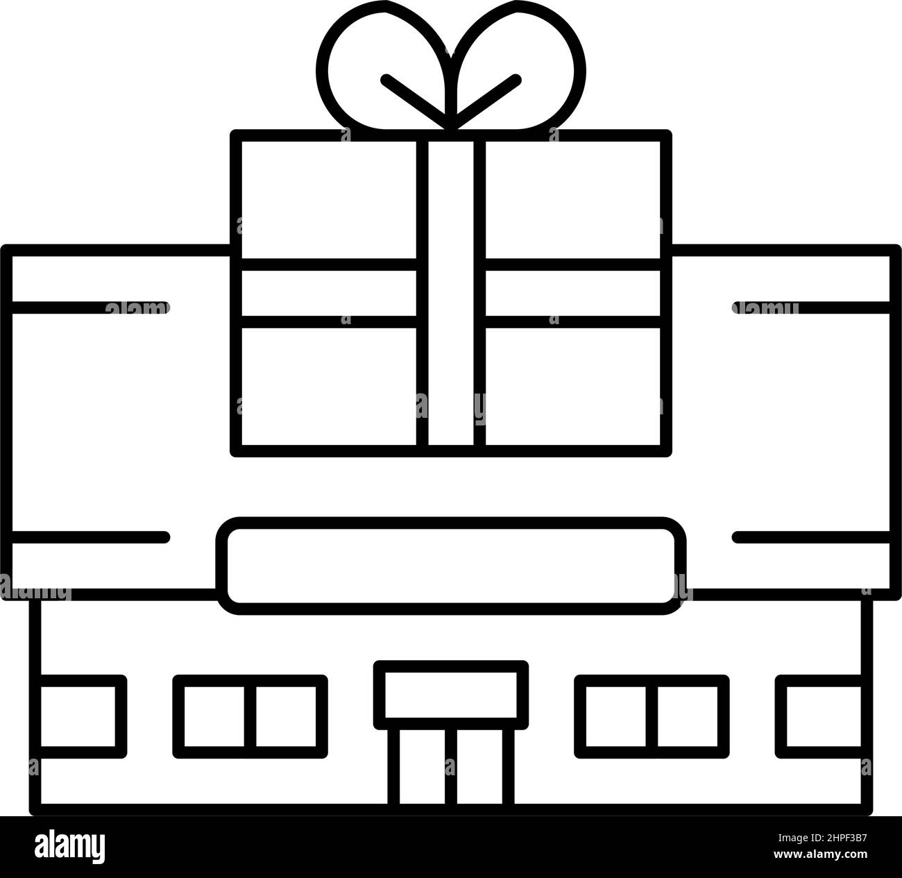 illustrazione vettoriale dell'icona della linea del negozio di giocattoli Illustrazione Vettoriale