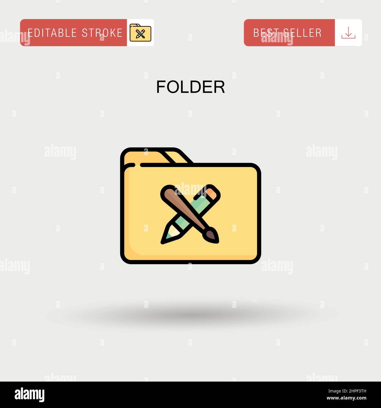 Icona vettore semplice cartella. Illustrazione Vettoriale