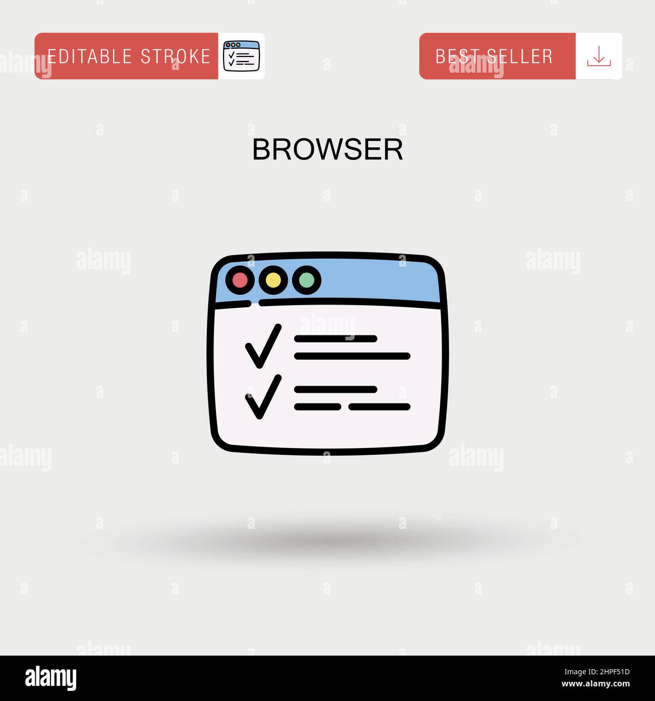 Icona vettore semplice del browser. Illustrazione Vettoriale