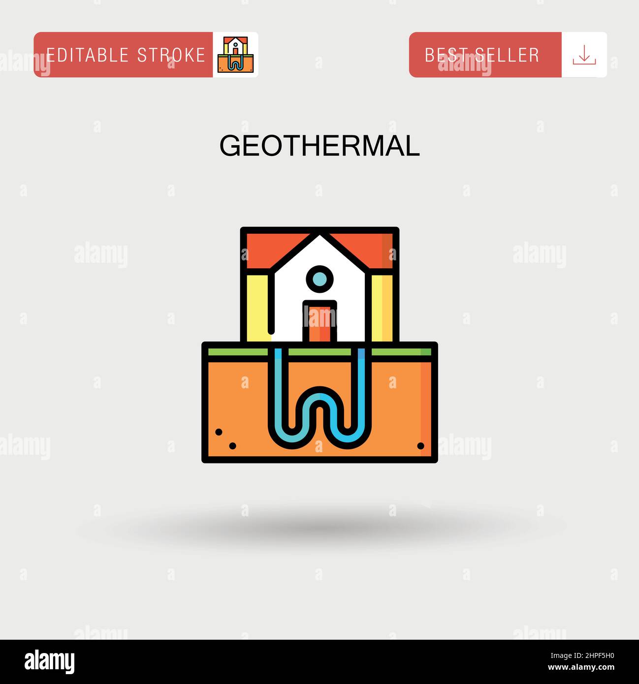 Icona geotermica semplice vettoriale. Illustrazione Vettoriale