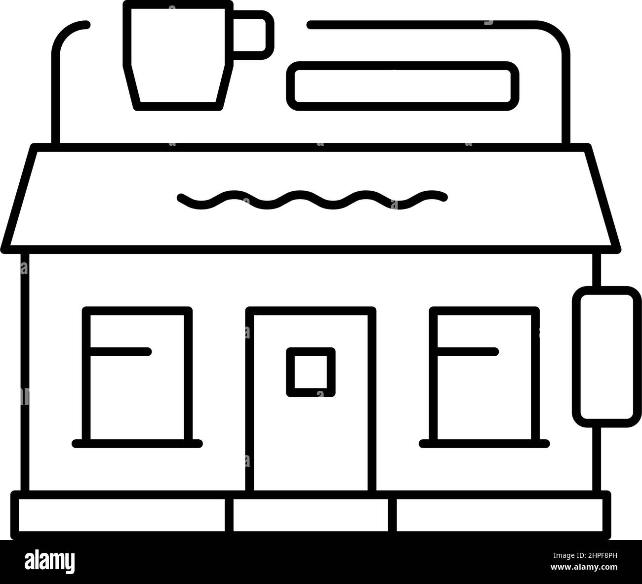 illustrazione vettoriale dell'icona della linea del bar Illustrazione Vettoriale