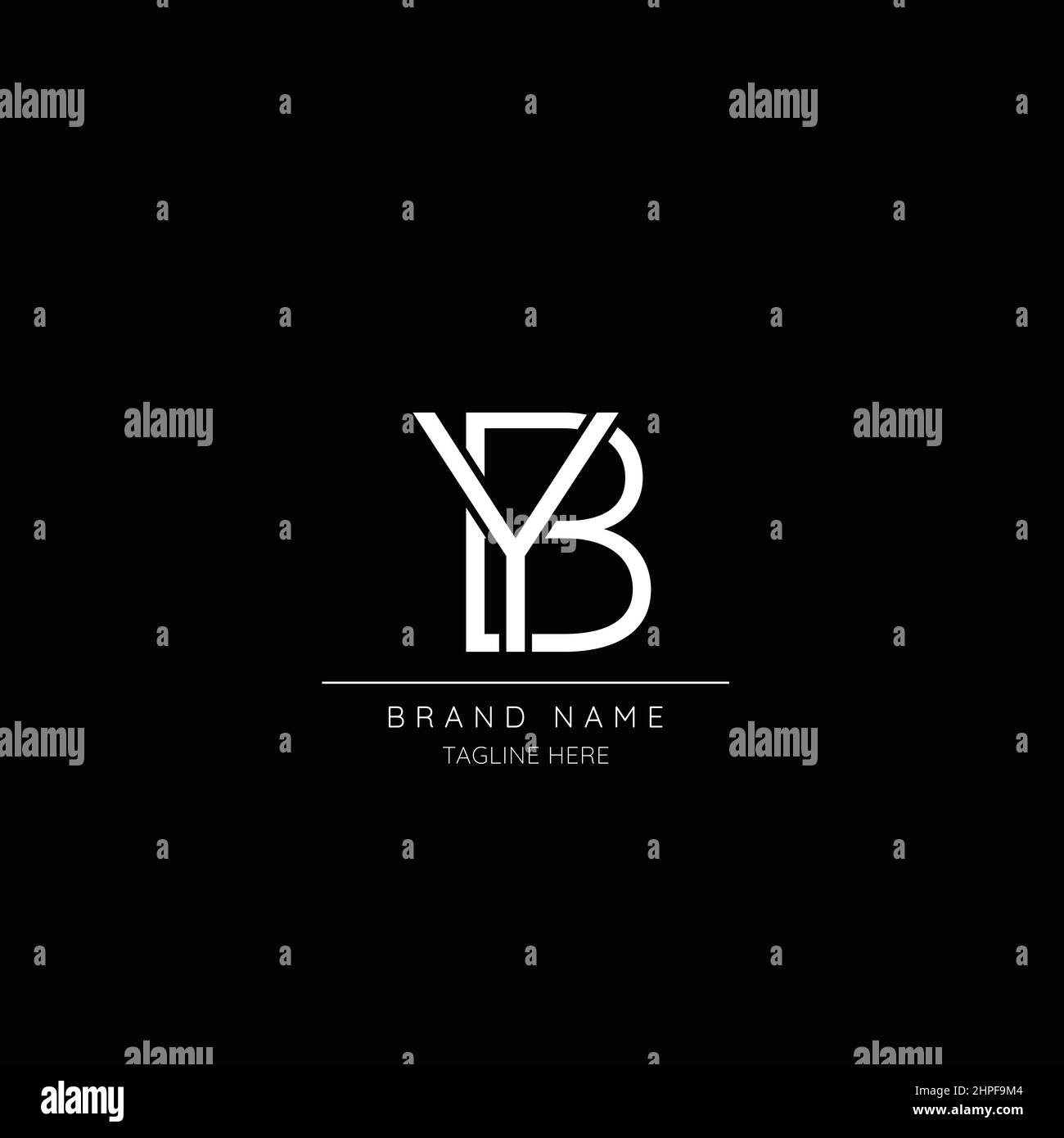 Alfabeto YB lettera iniziale icona logo Illustrazione Vettoriale