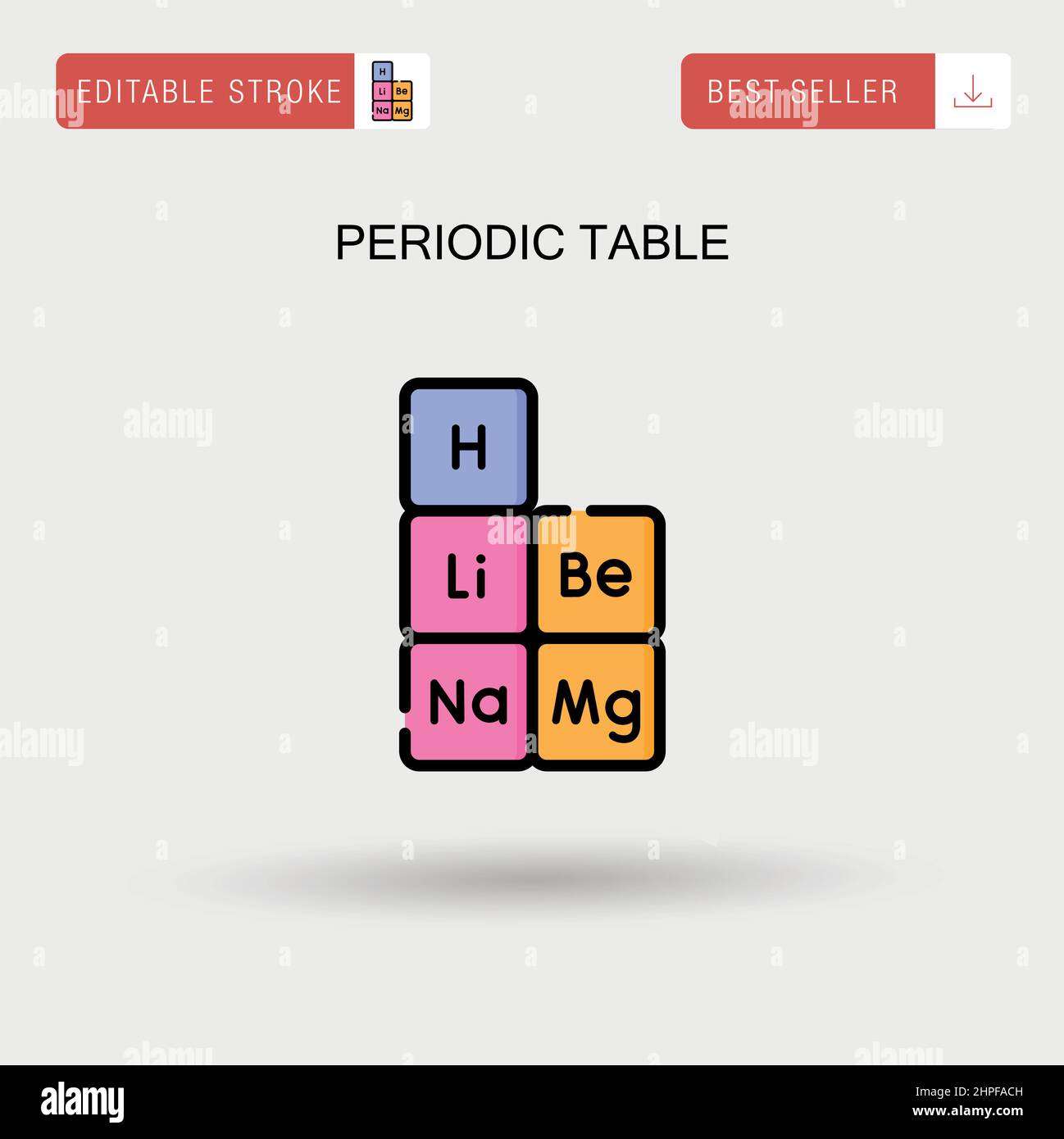 Icona vettore semplice tabella periodica. Illustrazione Vettoriale