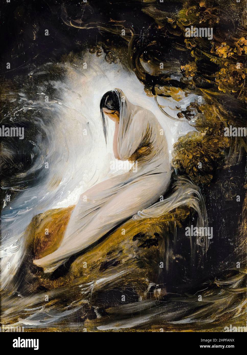 Horace Vernet, il lamento della Maiden, pittura, olio su tela, prima del 1863 Foto Stock