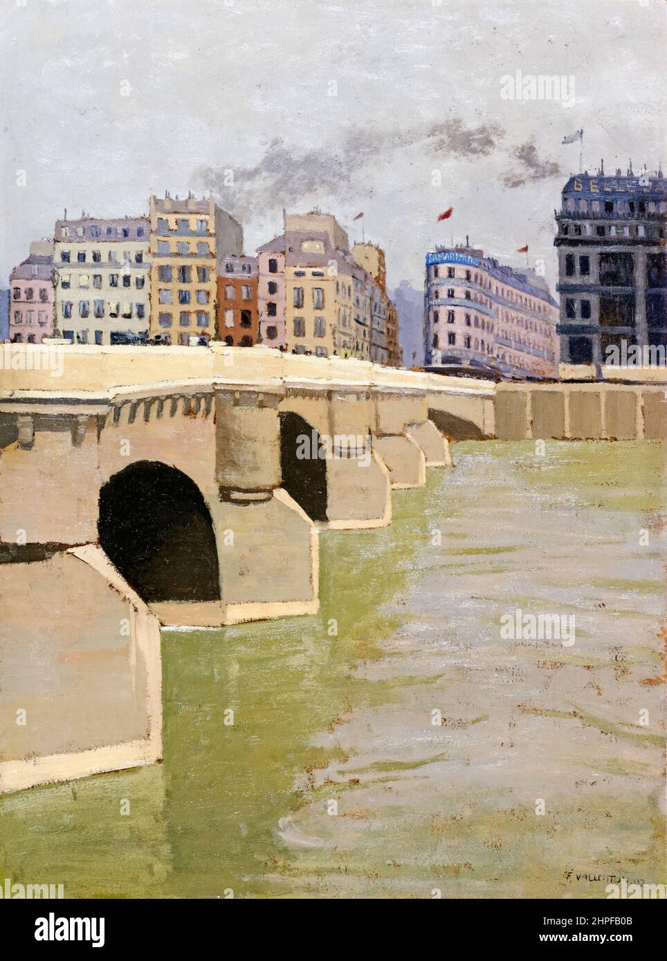 Felix Vallotton, pittura, il ponte di Pont Neuf, (Parigi), 1902, olio su cartone Foto Stock