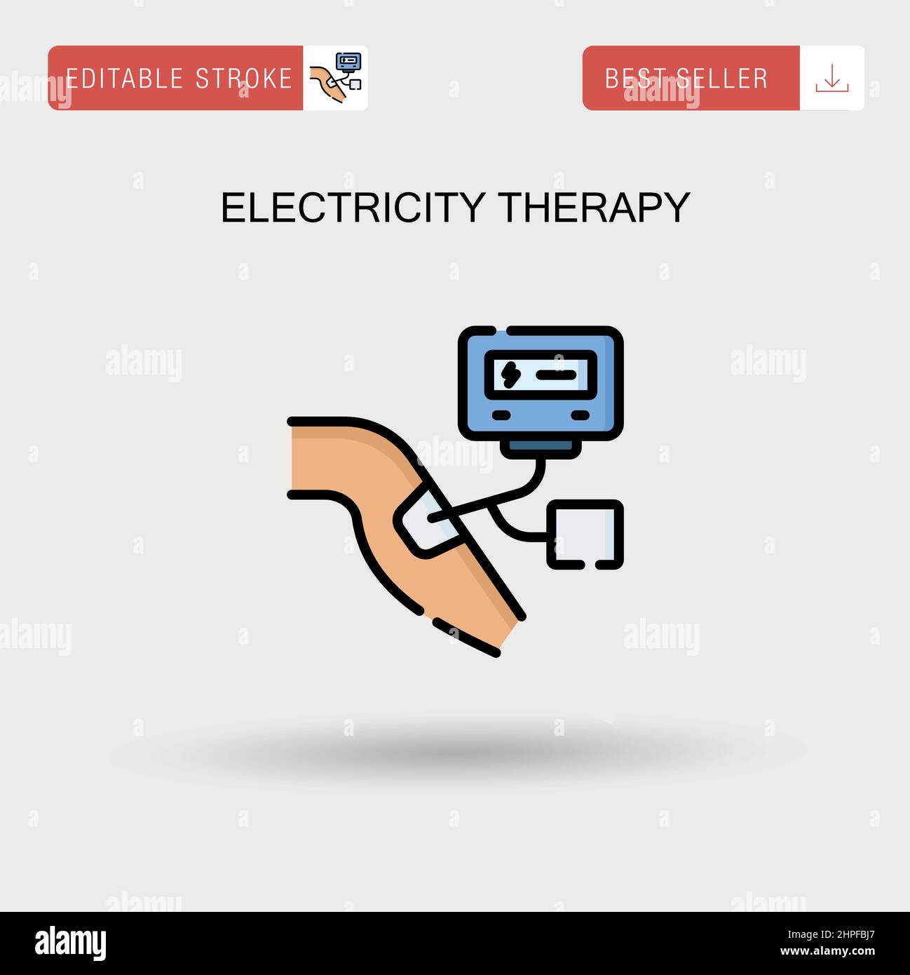 Terapia elettrica semplice icona vettoriale. Illustrazione Vettoriale