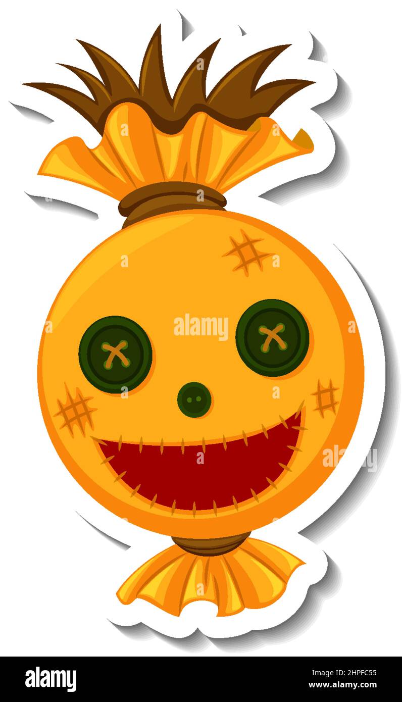 Testa di capricci con illustrazione del volto felice Illustrazione Vettoriale