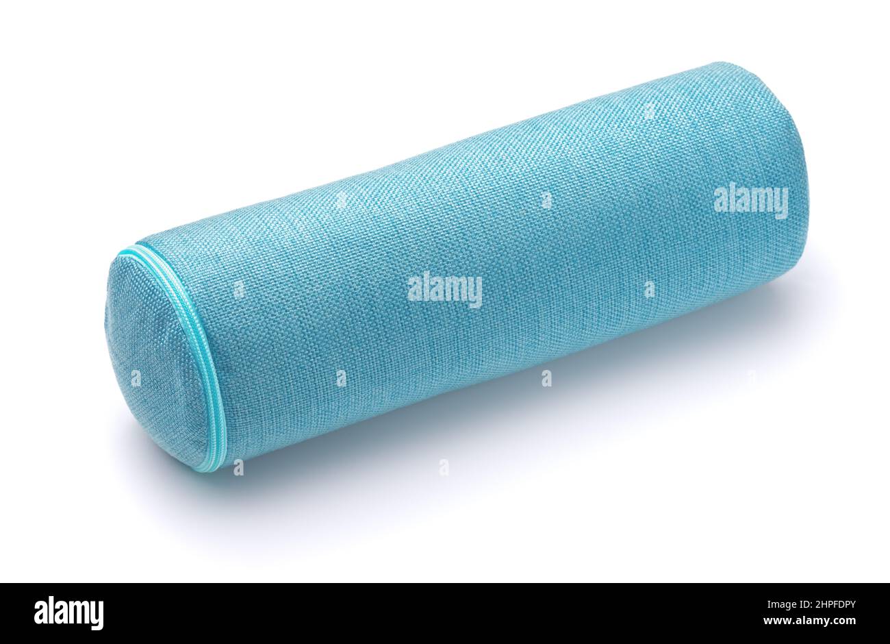 Cuscinetto del rullo del collo blu isolato su bianco Foto Stock