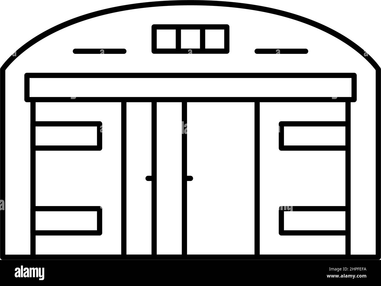 illustrazione vettoriale dell'icona della linea di costruzione del magazzino Illustrazione Vettoriale