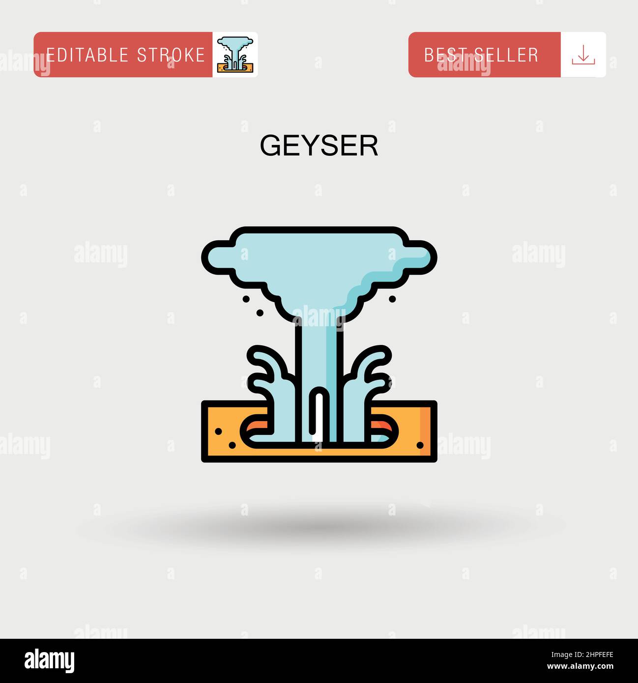 Icona vettore semplice geyser. Illustrazione Vettoriale