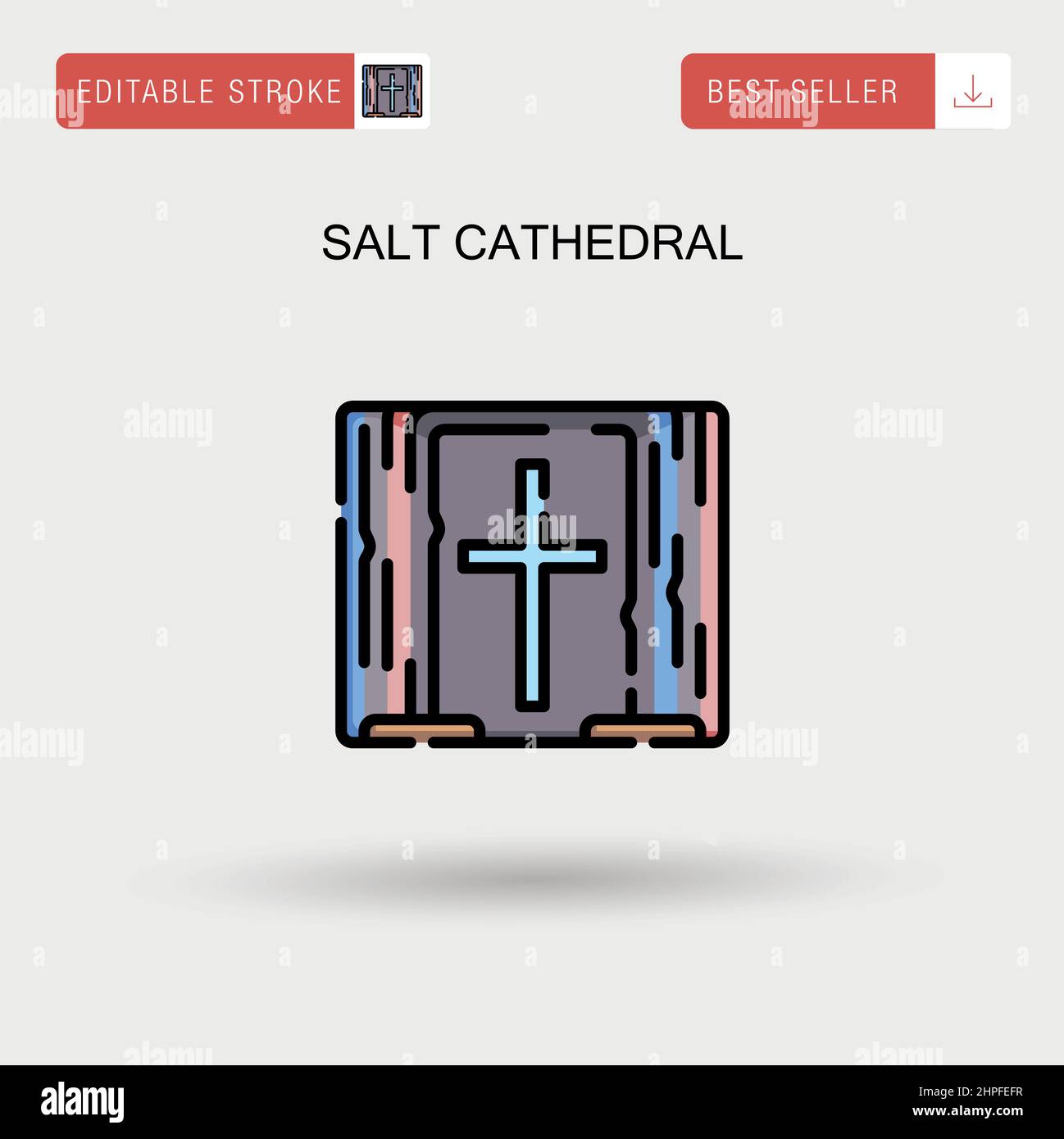 Cattedrale di sale semplice icona vettoriale. Illustrazione Vettoriale