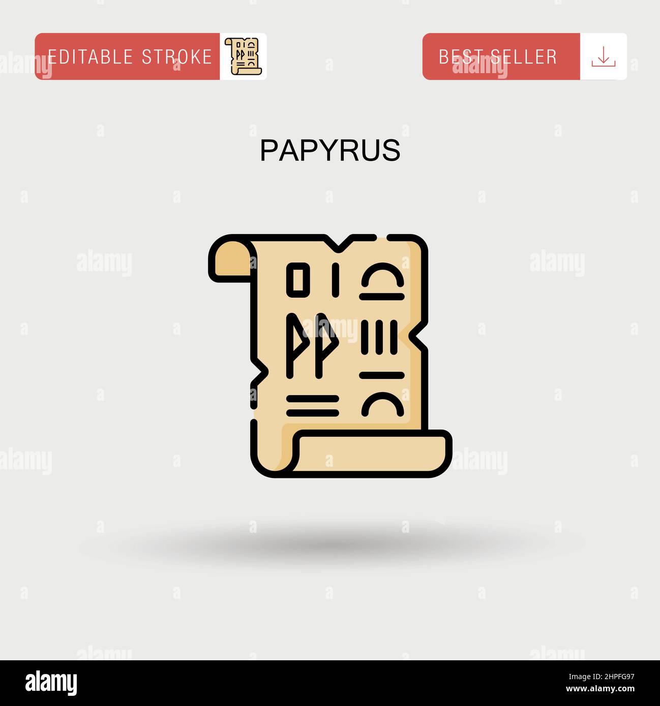 Icona vettore papiro semplice. Illustrazione Vettoriale