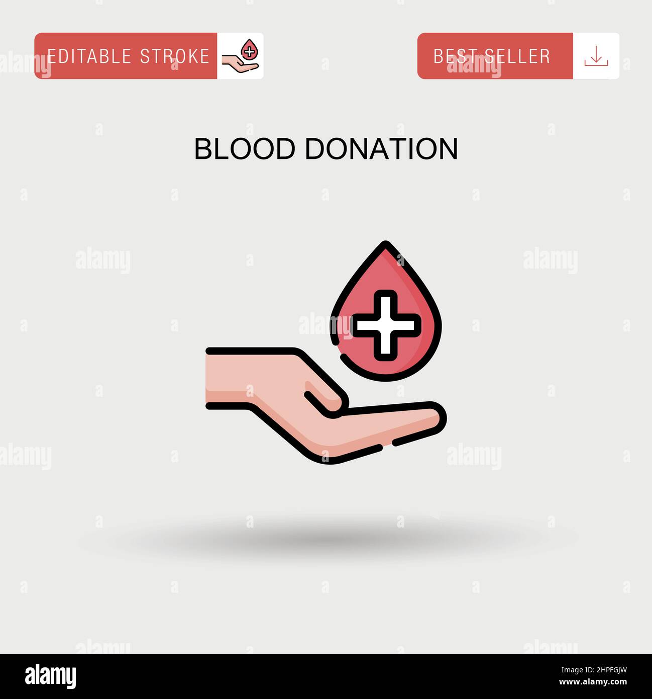 Icona vettore semplice per la donazione di sangue. Illustrazione Vettoriale