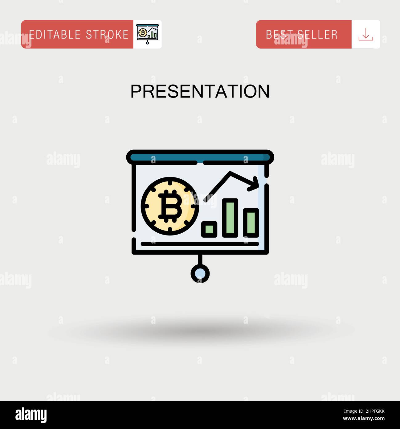 Icona vettore semplice di presentazione. Illustrazione Vettoriale