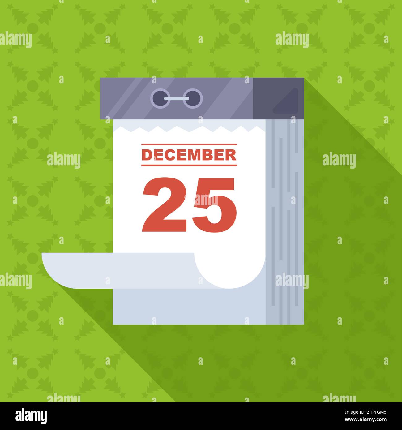Calendario a strappo con data di natale. Il 25 dicembre è un giorno fuori.  illustrazione vettoriale piatta Immagine e Vettoriale - Alamy