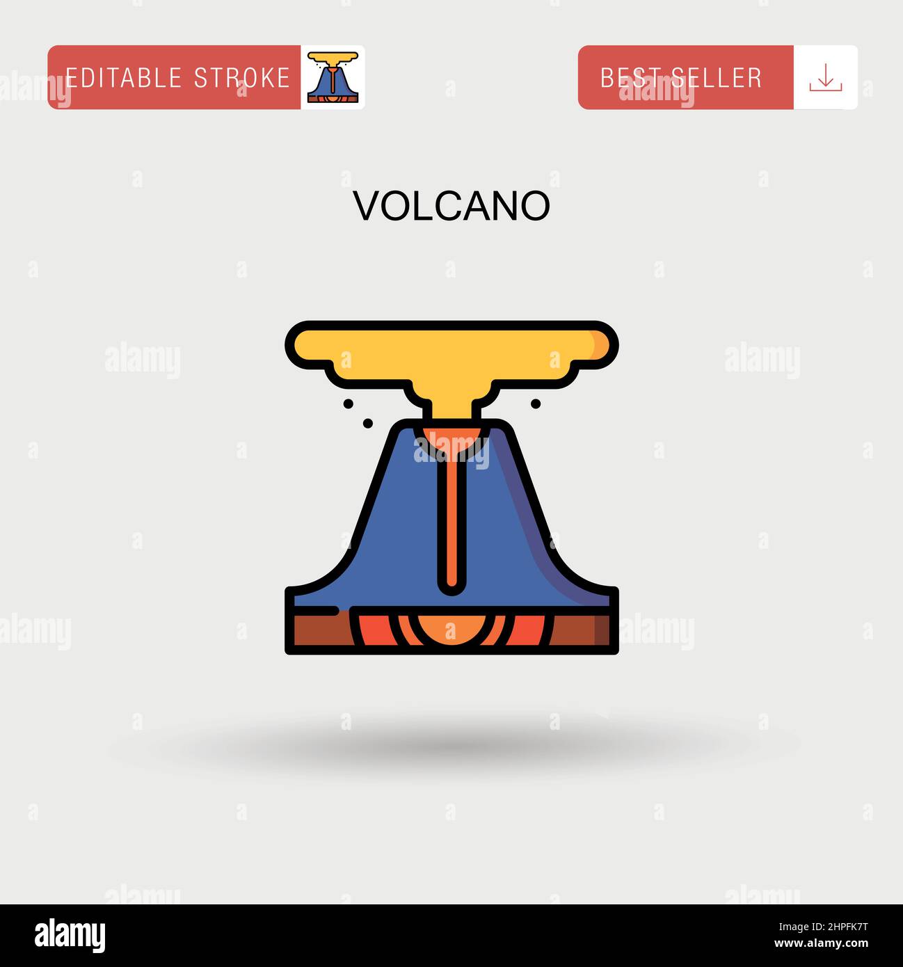 Vulcano semplice icona vettoriale. Illustrazione Vettoriale