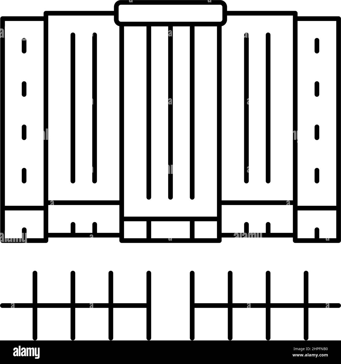 illustrazione vettoriale dell'icona della linea del centro commerciale Illustrazione Vettoriale