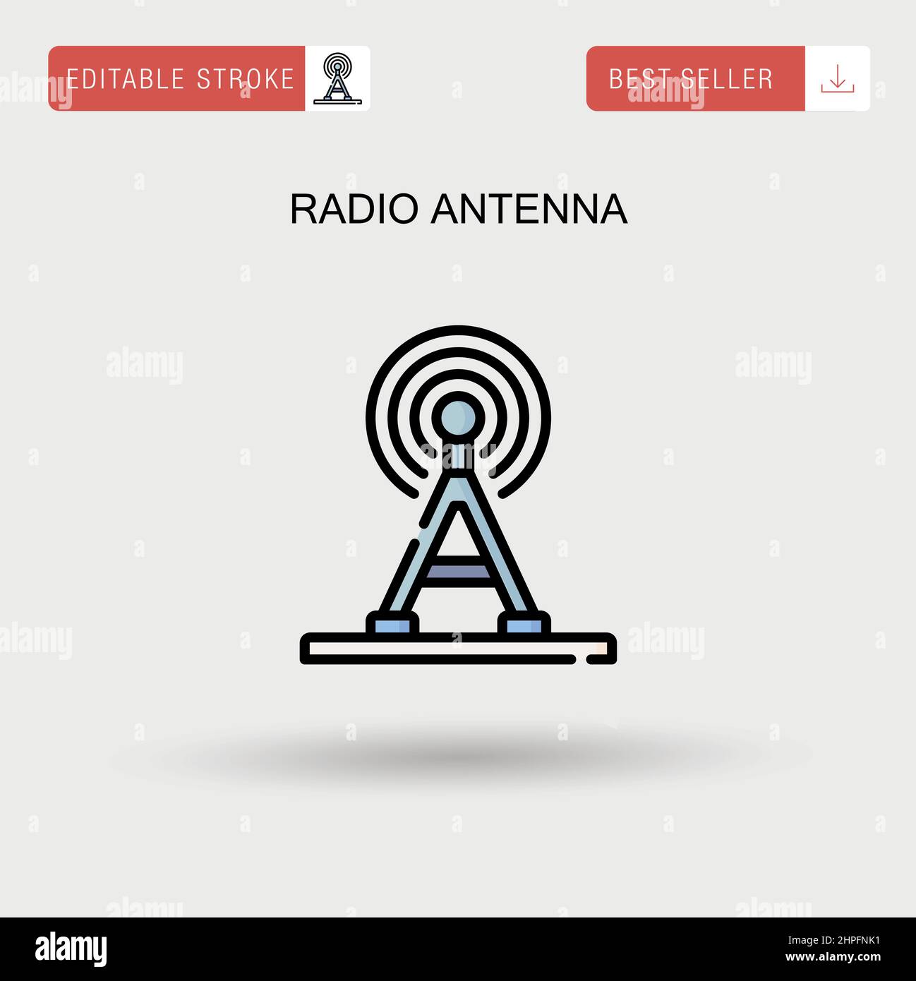 Icona vettore semplice antenna radio. Illustrazione Vettoriale