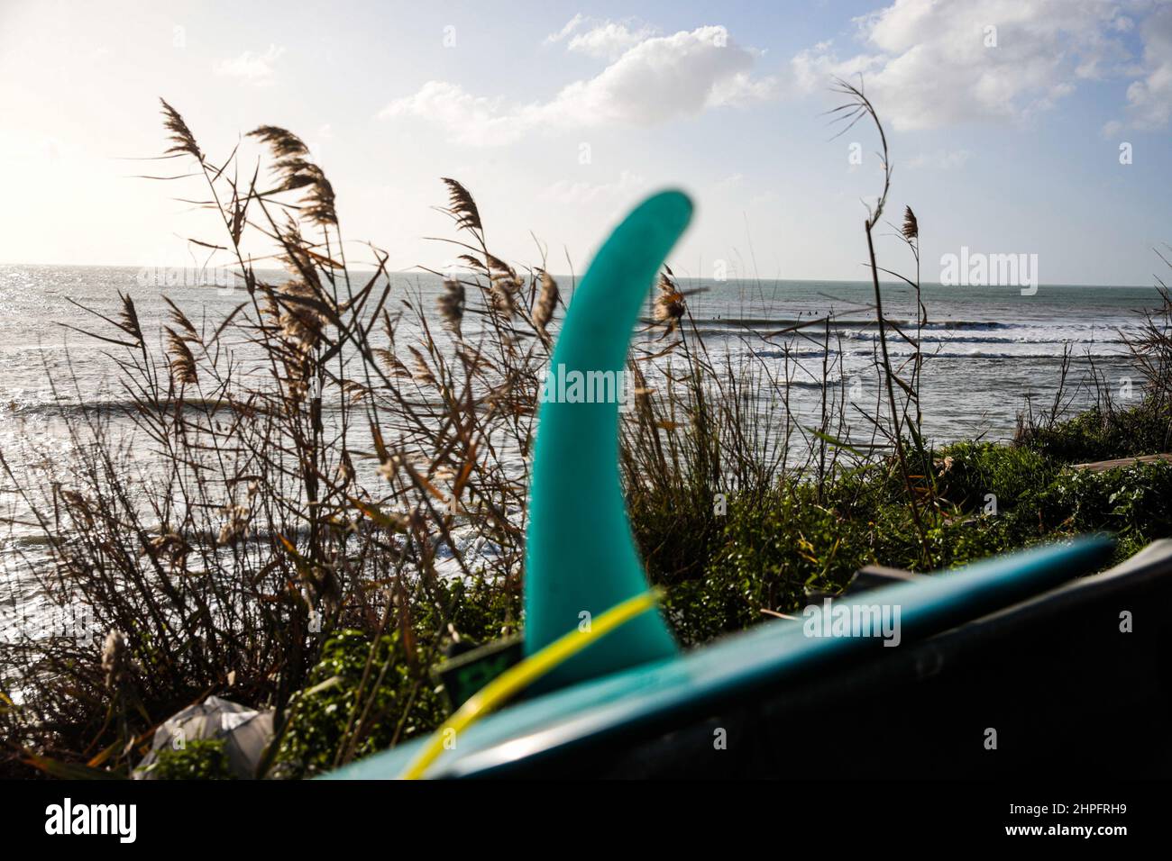 Italia, Lazio, Santa Marinella, surf Foto Stock