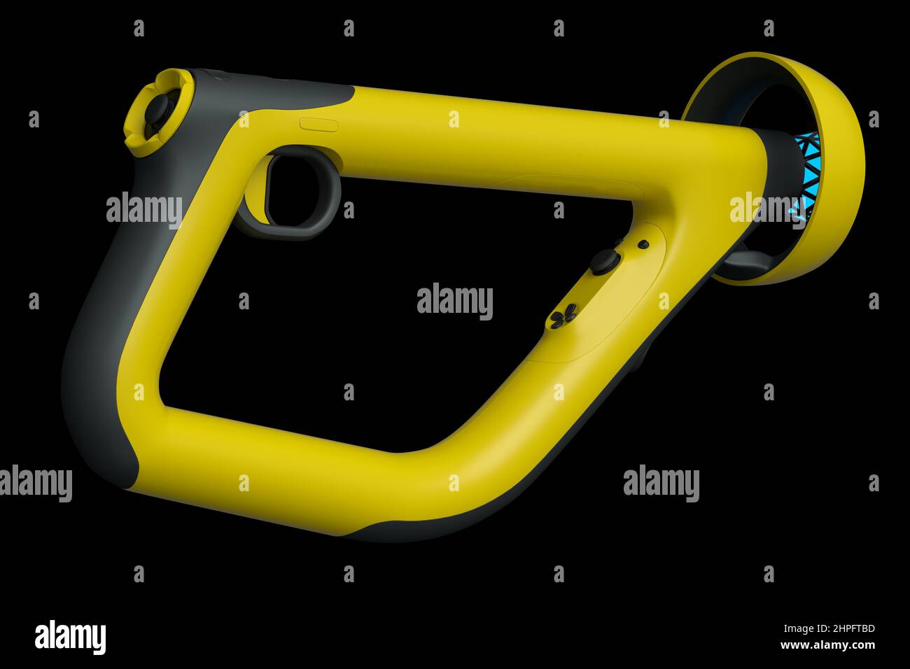 Controller di realtà virtuale per il gaming online e cloud in nero sfondo Foto Stock