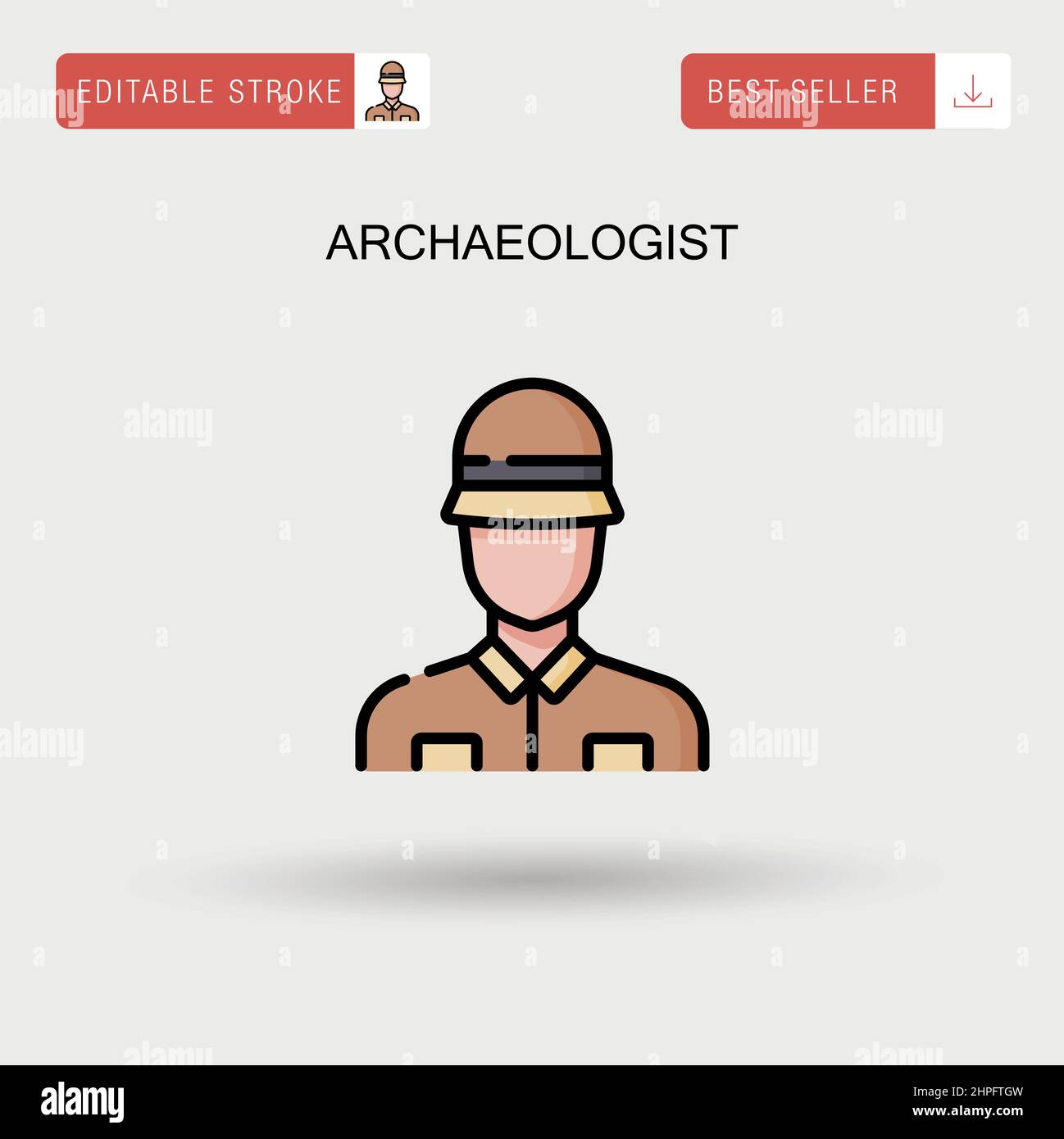 Archeologo semplice icona vettoriale. Illustrazione Vettoriale