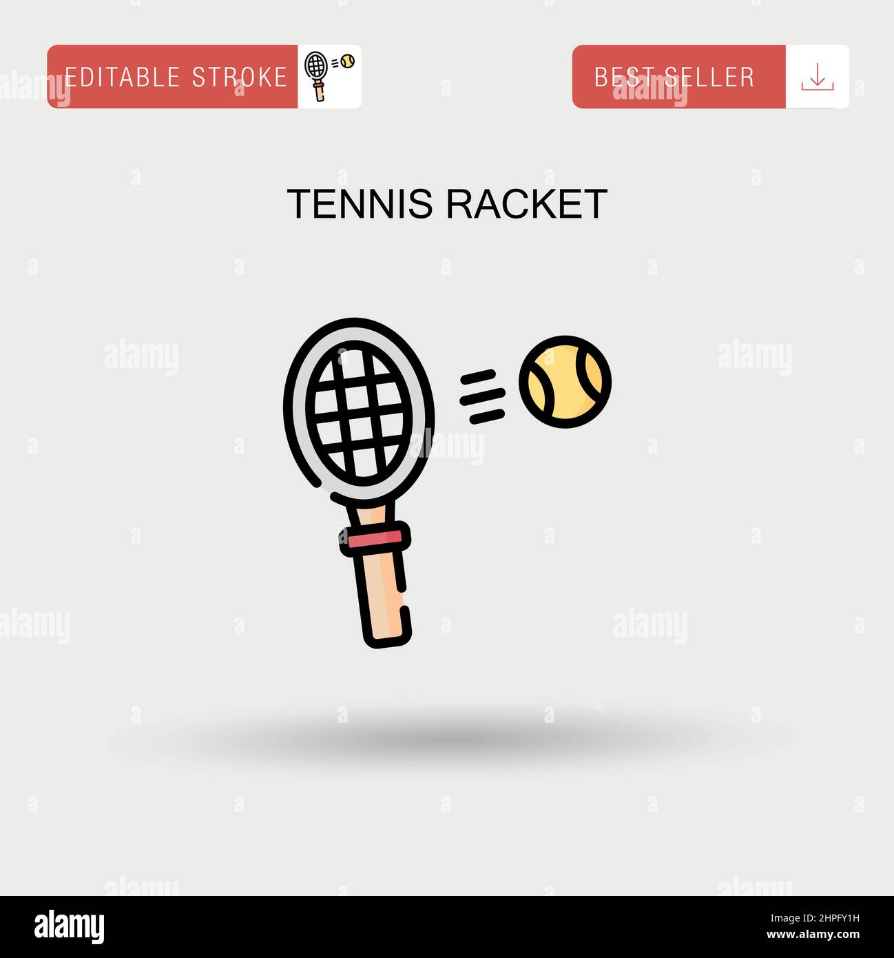 Racket tennis semplice icona vettoriale. Illustrazione Vettoriale