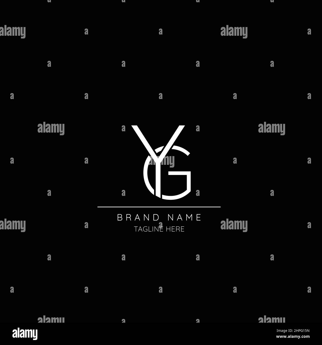 Alfabeto YG lettera iniziale icona logo Illustrazione Vettoriale